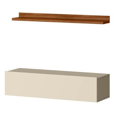 Bancada Suspensa E Prateleira 99Cm Slat M20 Cinamomo/Off