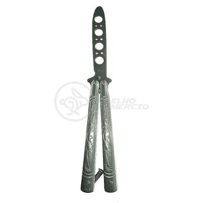 Knife Silver Butterfly Prata Borboleta Dobrável De Aço