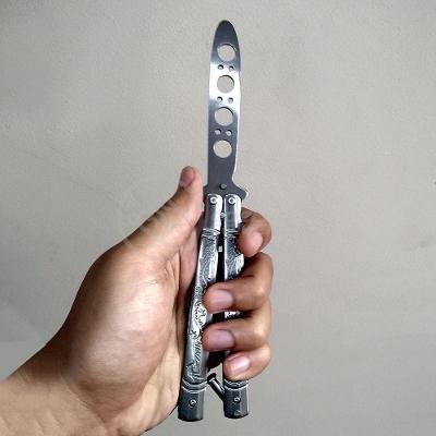 Knife Silver Butterfly Prata Borboleta Dobrável De Aço