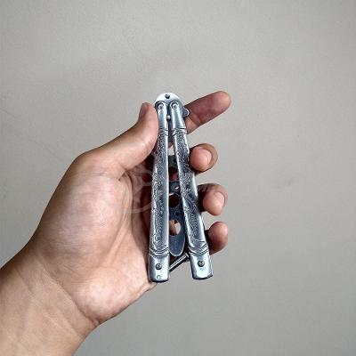Knife Silver Butterfly Prata Borboleta Dobrável De Aço