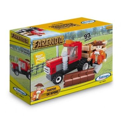 Blocos De Montar Fazenda Trator De Apoio 93 Peças - Xalingo