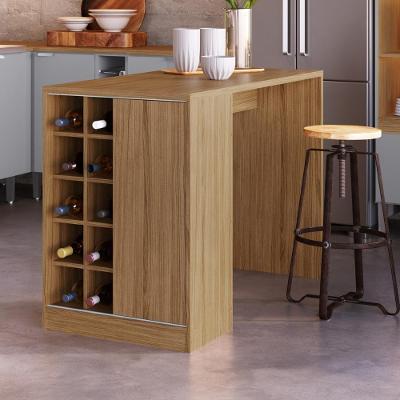Bancada Ilha 1 Porta 12 Nichos Hera 100% Mdf Decibal Naturalle
