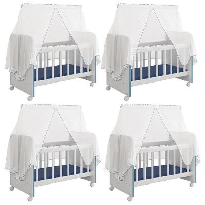 Kit 4 Berços Para Boneca Brinquedo Infantil Branco Azul