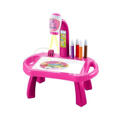 Projetor Para Desenho Infantil Mesa Pintura Robo Rosa