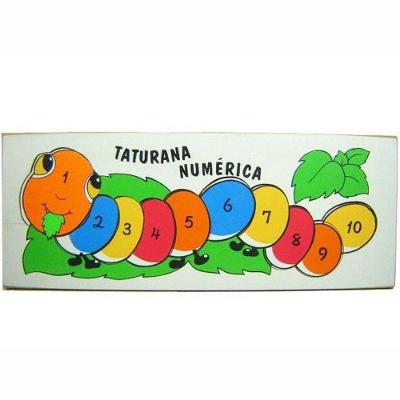 Taturana Numérica Educativa Em Madeira - Multicolorido