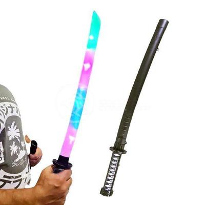 Espada Ninja Brinquedo Katana Samurai Com Som E Luz À Pilha - Preto