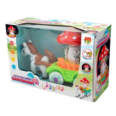 Brinquedo Bate E Volta Musical Carruagem Cogumelo Dm Toys