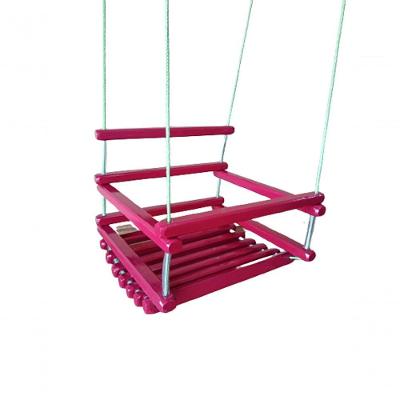 Balanço Gangorra Infantil Madeira 35x35 Rosa Suporta 80kg.