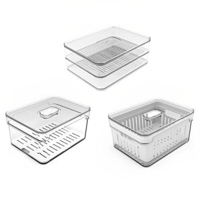 Conjunto Organizadores De Geladeira Clear Fresh 3 Peças Transparente