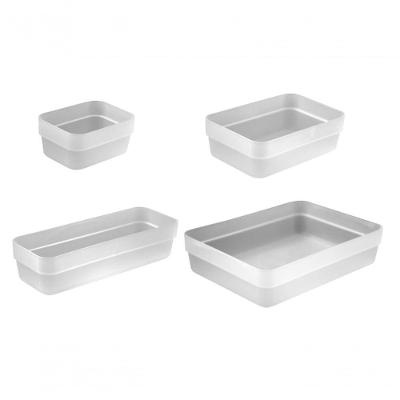 Kit Organizador De Gavetas Natural Ou 4Pçs Organizadores