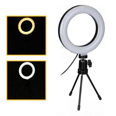 Iluminador Led 16Cm Ring Light Portátil 3500K 5500K + Mini Tripé