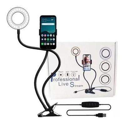 Ring Light Suporte Articulado De Mesa Live Stream Para Celular