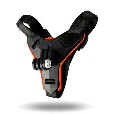 Fivela com Adaptador Capacete Queixeira para GoPro e Similares Cor Laranja