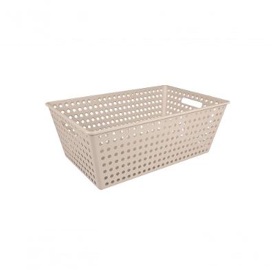 Cestão Organizador 38,6 L Retangular Plástico Cor Areia Coast Linha Flora Coza