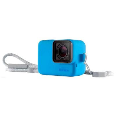 Capa Silicone Sleeve + Cordão Lanyard  para GoPro 5/6/7 Cor Azul