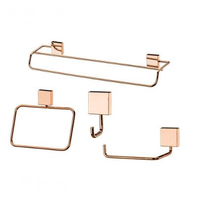 Kit Banheiro Lavabo 4 Peças Rose Gold Future
