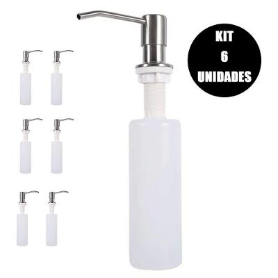 Dispenser Dosador Kit 6Uni Detergente SaboneteLiq Banheiro