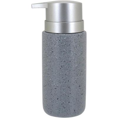 Clássico Porta Sabonete Liquido 16X8X6Cm 260Ml Cerâmica Cinza