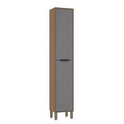 Paneleiro 40cm 2 Portas Raso Aspen Luciane Móveis Vanilla Com Cinza Puro