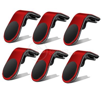 Kit 6 Suporte Adaptador Magnético Painel De CarroL/vermelho