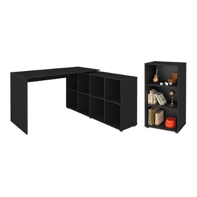 Jogo Estante E Escrivaninha Neuss Preto