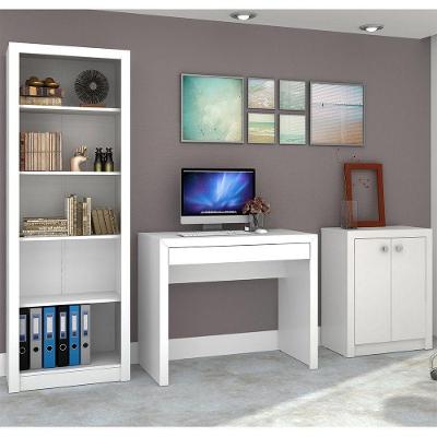 Conjunto Para Home Office Ideal 03 Peças Branco Tecno Mobili