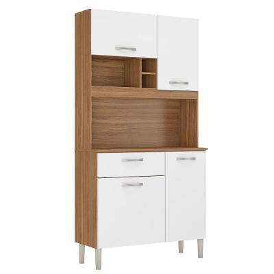 Cozinha Compacta Malta 4 Portas 1 Gaveta Branco