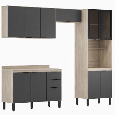 Cozinha Completa Modular 5 Peças Composição 2 Touch Grafito