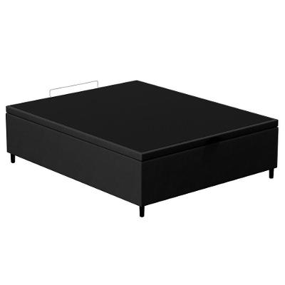 Base Para Cama Box Baú Casal 138X188Cm Hit Suede Preto