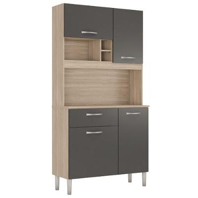Cozinha Compacta Malta 4 Portas 1 Gaveta Touch Grafito 91401