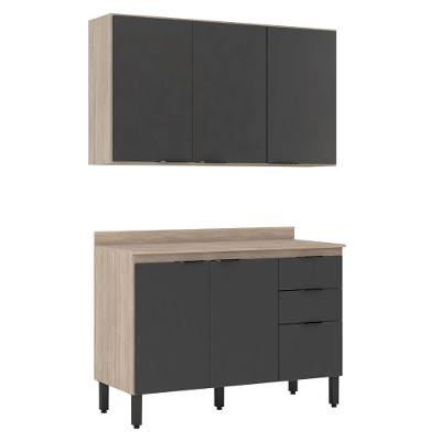 Cozinha Completa Modular 3 Peças Composição 10 Touch Grafito