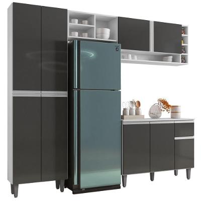 Cozinha Completa Modulada 5 Peças Cinza Branco Fosco