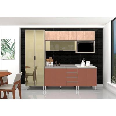 Armário De Cozinha Compacta 6 Peças Sem Tampo Crema Com Gaia