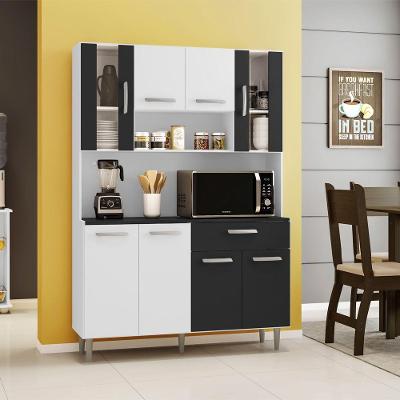 Cozinha Gabi 8 Portas 1 Gaveta Branco Preto