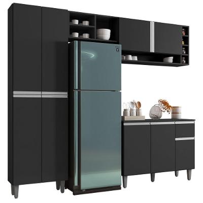 Cozinha Completa Modulada 5 Peças Preto Fosco