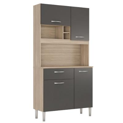 Kit Cozinha Compacta 4 Portas 1 Gaveta Malta Avena/grafito