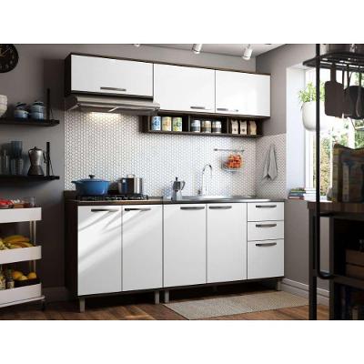 Cozinha 4 Pçs Com Armários E Balcões Castanho Branco Uv