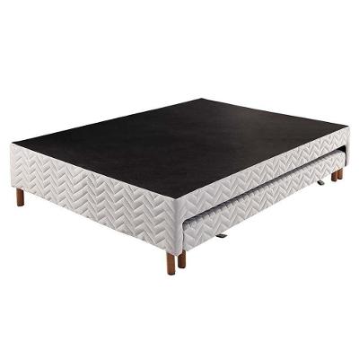 Cama Box Base c/Auxiliar Universal com Auxiliar Sommier Rústico Bordado White (88x188x30) - Paropas