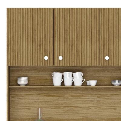 Armário De Cozinha Compacta 111cm Stylo K02 Freijó/nero - Mpozenato