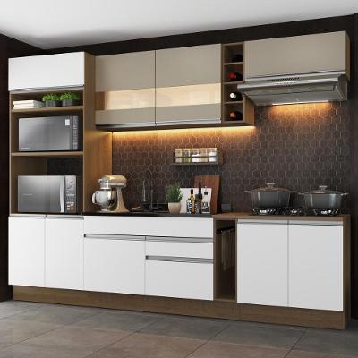 Cozinha Completa Vicenza Branco Crema Armário Balcão Madesa