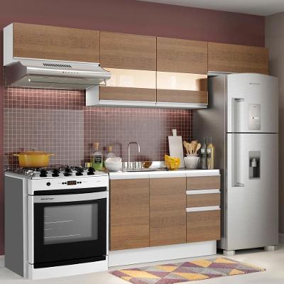 Cozinha Marina Rustic Branco com Armário e Balcão Madesa
