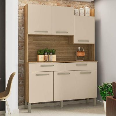 Armário De Cozinha Compacta 132cm Stella K02 Freijó/vanilla - Mpozenato