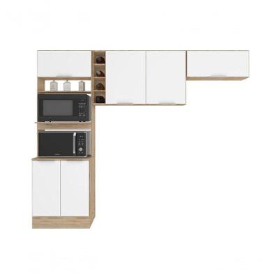 Cozinha Compacta Flex Ferrara Carvalho Oak/Branco - Poliman