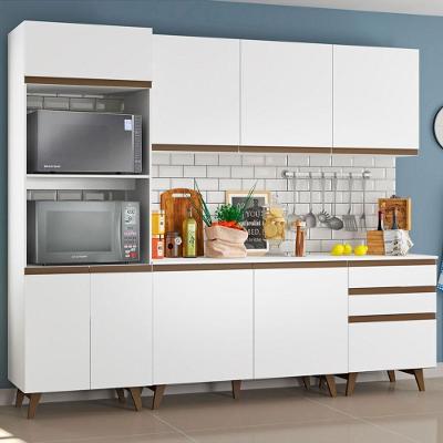 Cozinha Reims Branco com Balcão 8 Portas 3 Gavetas Madesa