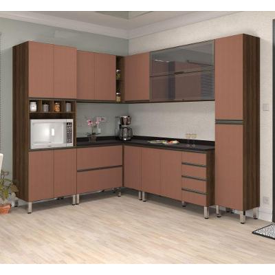Armário De Cozinha De Canto C/8 Peças Dourado C/Gaia E Preto