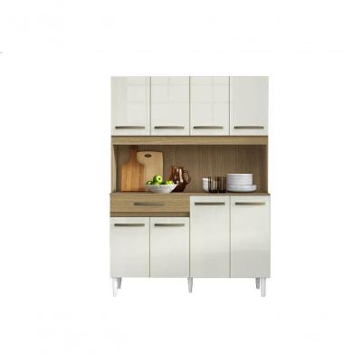 Cozinha Compacta Cleo 08 Portas Atacama/Off White Aramóveis