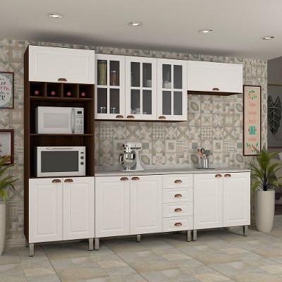 Cozinha Modulada Compacta 5 Peças C/Tampo Dourado/Branco