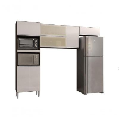 Cozinha Aline 3 Peças 7 Portas Chocolate/Offwhite - Poquema