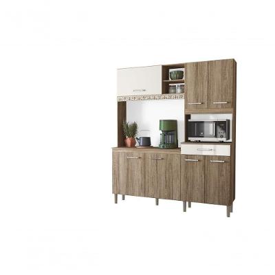 Kit Cozinha Yara 160 Carvalho Rústico/Off White Cristal