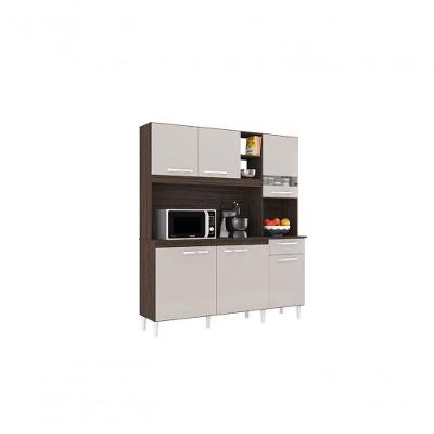 Cozinha Bárbara 6 Portas Chocolate/Offwhite - Poquema